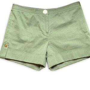 Tory Burch Light Sage Green Cuffed Women's Shorts